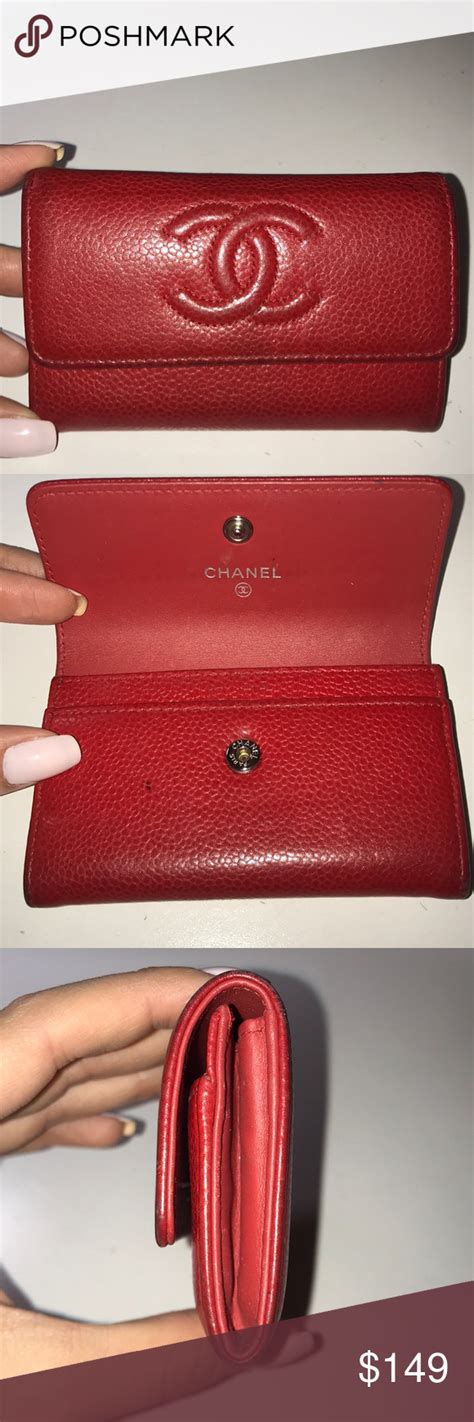 chanel card case red|Chanel card holder zip around.